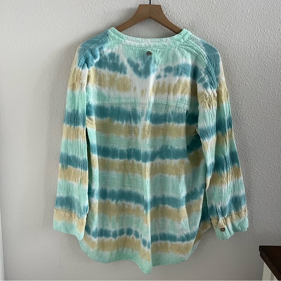 Rip Curl Gauzy Ombre Tie Dye Beachy Coastal Boho Top Large - Picture 2 of 5